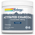 Solaray Activated Coconut Charcoal Powder front view container for digestive cleansing