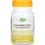 Nature's Way Activated Charcoal 100 Capsules front view bottle for natural digestive health.