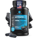 Dr. Robaina Activated Charcoal 100 capsules front view packaging for gas relief.