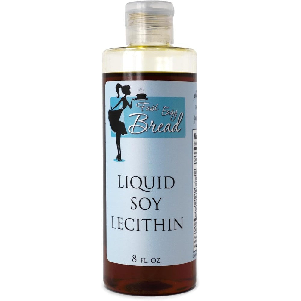 Fast Easy Bread Liquid Soy Lecithin front view of eight ounce bottle