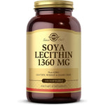 Solgar Soya Lecithin 1360 mg 100 Softgels bottle front view for imported supplement shoppers