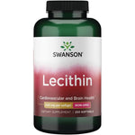 Swanson Non GMO Lecithin 520 Milligrams bottle front view authentic dietary supplement