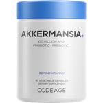 Codeage Akkermansia Muciniphila Probiotic 90 capsules bottle front view showing premium gut health supplement.