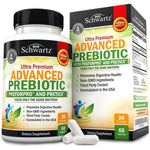 BioSchwartz Advanced Prebiotics 60 capsules front bottle view for digestive health