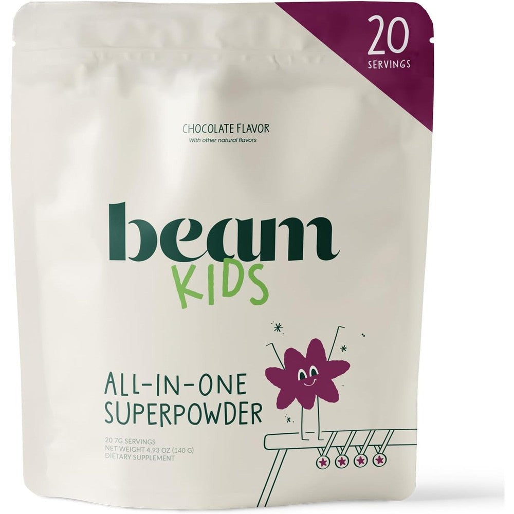 Beam Kids All in One Superfood Daily Nutrition Chocolate Powder Shake front view pouch