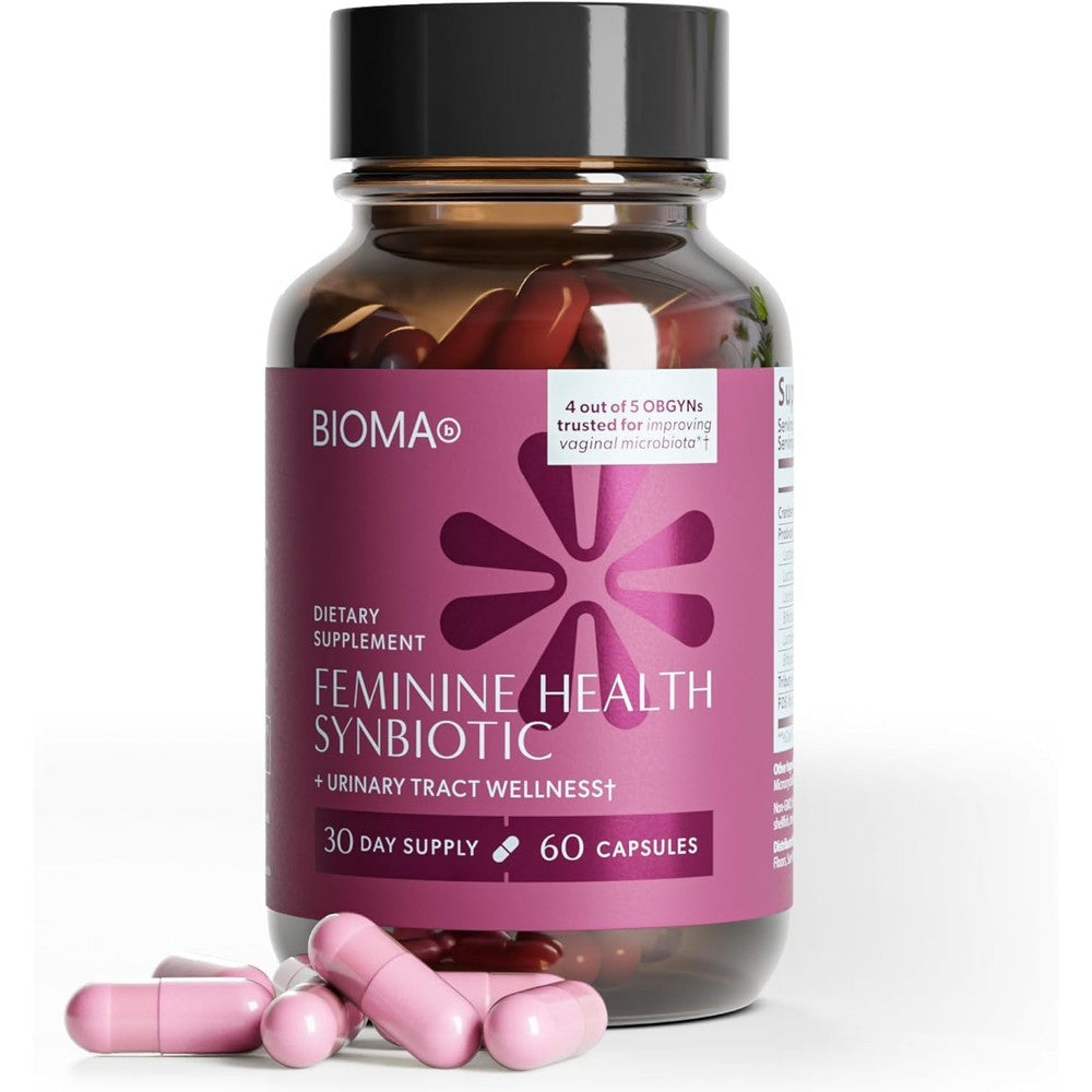 Bioma Feminine Health Synbiotic 60 capsules supplement front bottle view