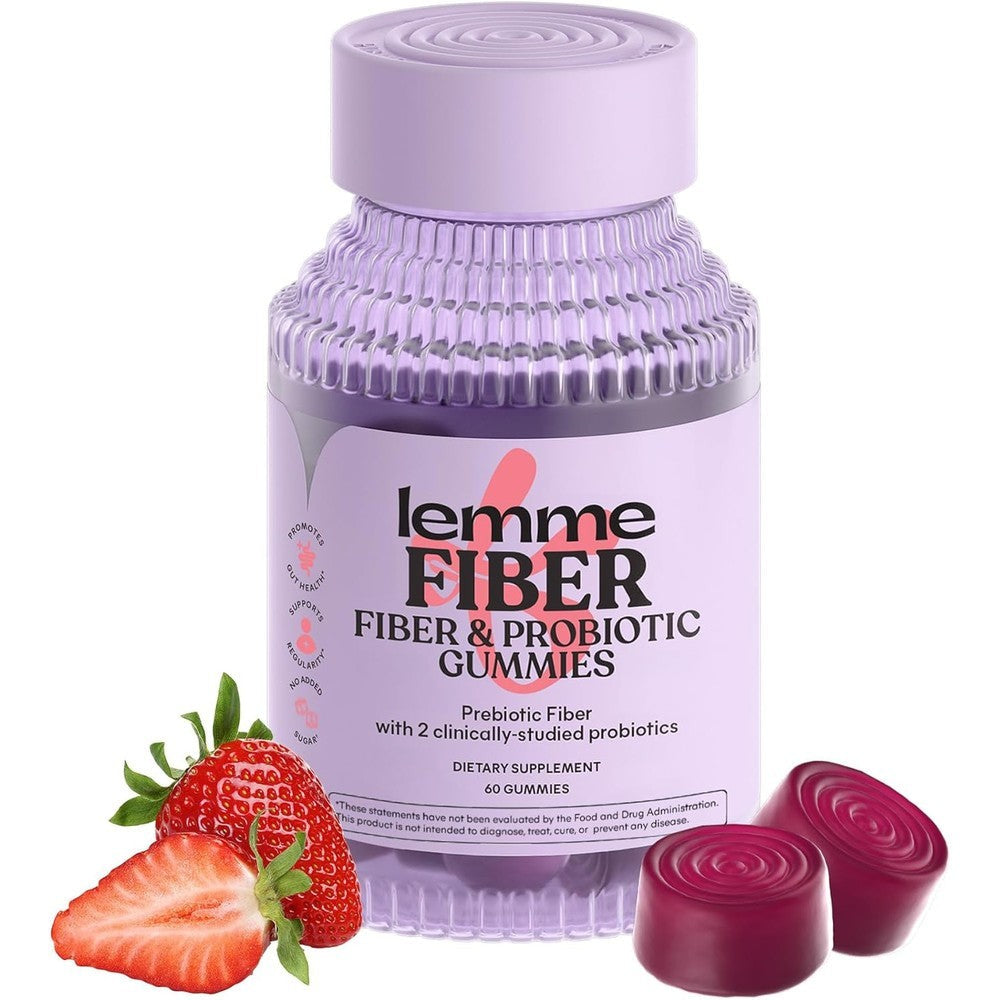 Lemme Fiber and Probiotic Gummies front view bottle for daily adult gut health support