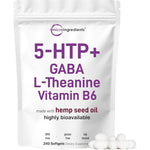 Micro Ingredients 5-HTP GABA L-Theanine softgels front view authentic USA import