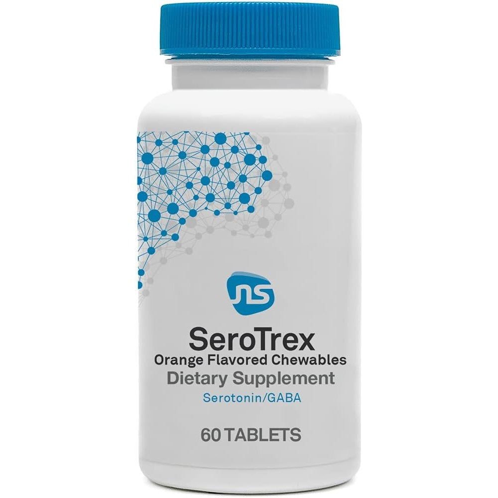 NeuroScience SeroTrex 60 chewable tablets bottle front view for mood support