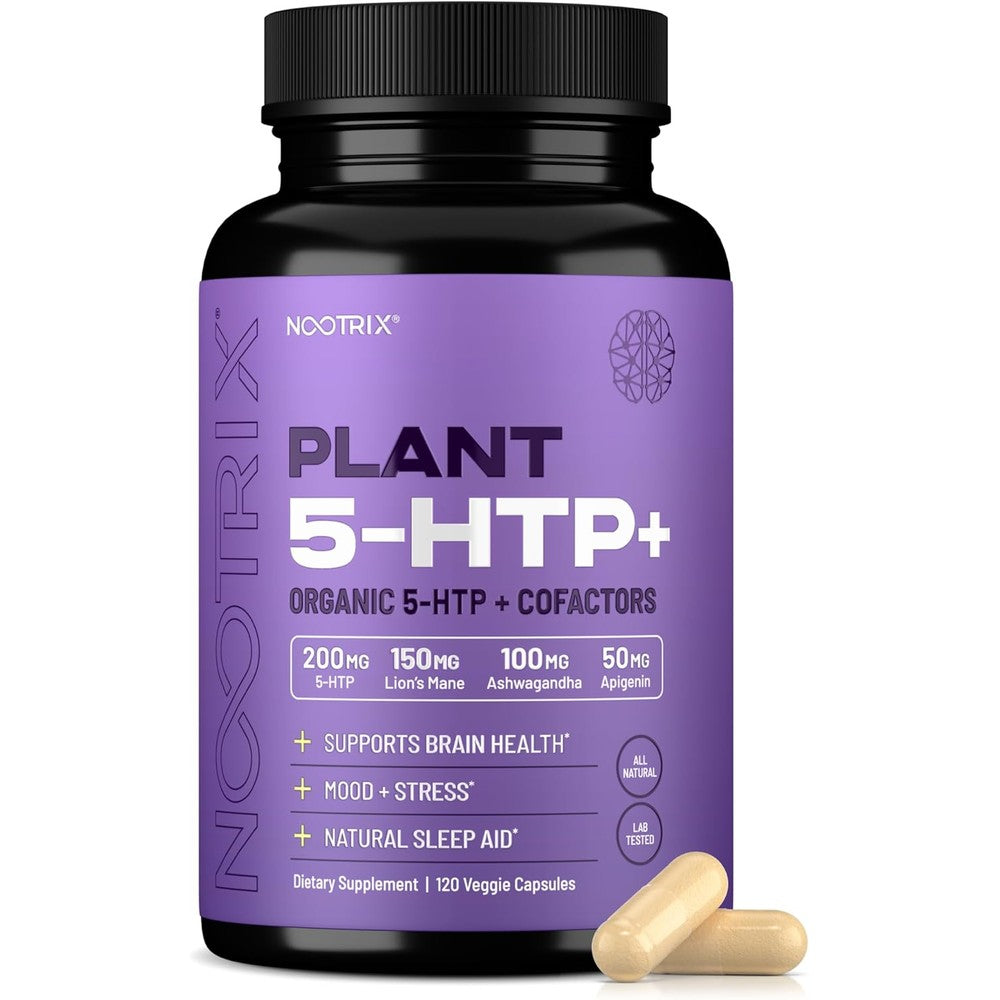 Nootrix Organic Plant 5-HTP Plus bottle front view for cognitive health.