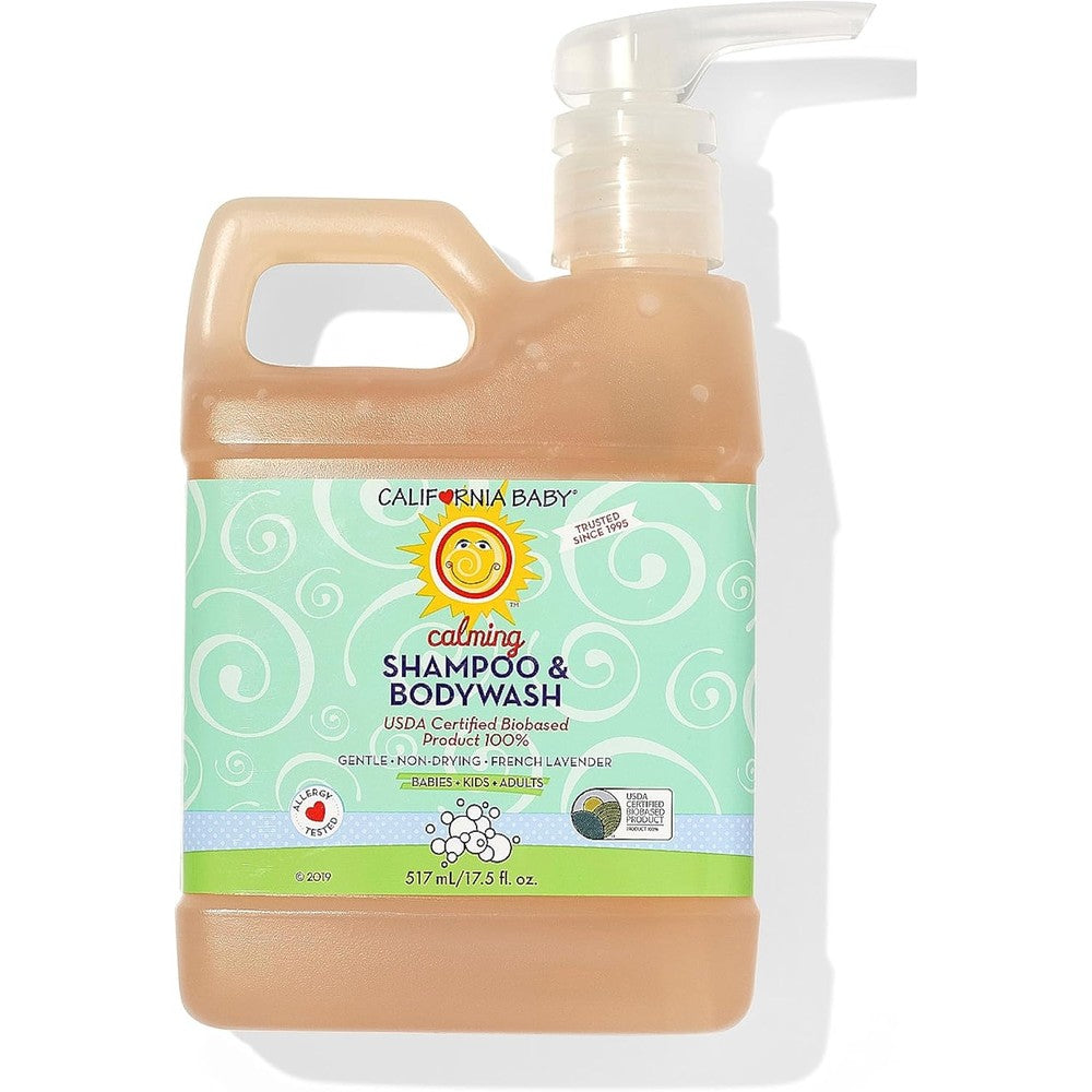 California Baby Calming Shampoo and Body Wash 17.5 Ounce front view for sensitive skin.