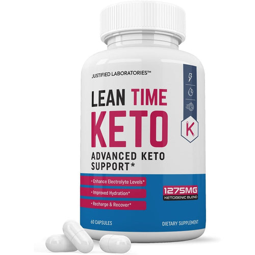 Lean Time Keto Pills 1275MG New & Improved Formula Contains Apple Cider Vinegar Extra Virgin Olive Oil Powder Green Tea Leaf 60 Capsules