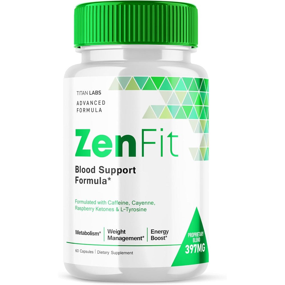 NutraRize Titan Labs Zenfit Advanced Natural Keto Blood Support 60 Capsules front view showcasing packaging layout.