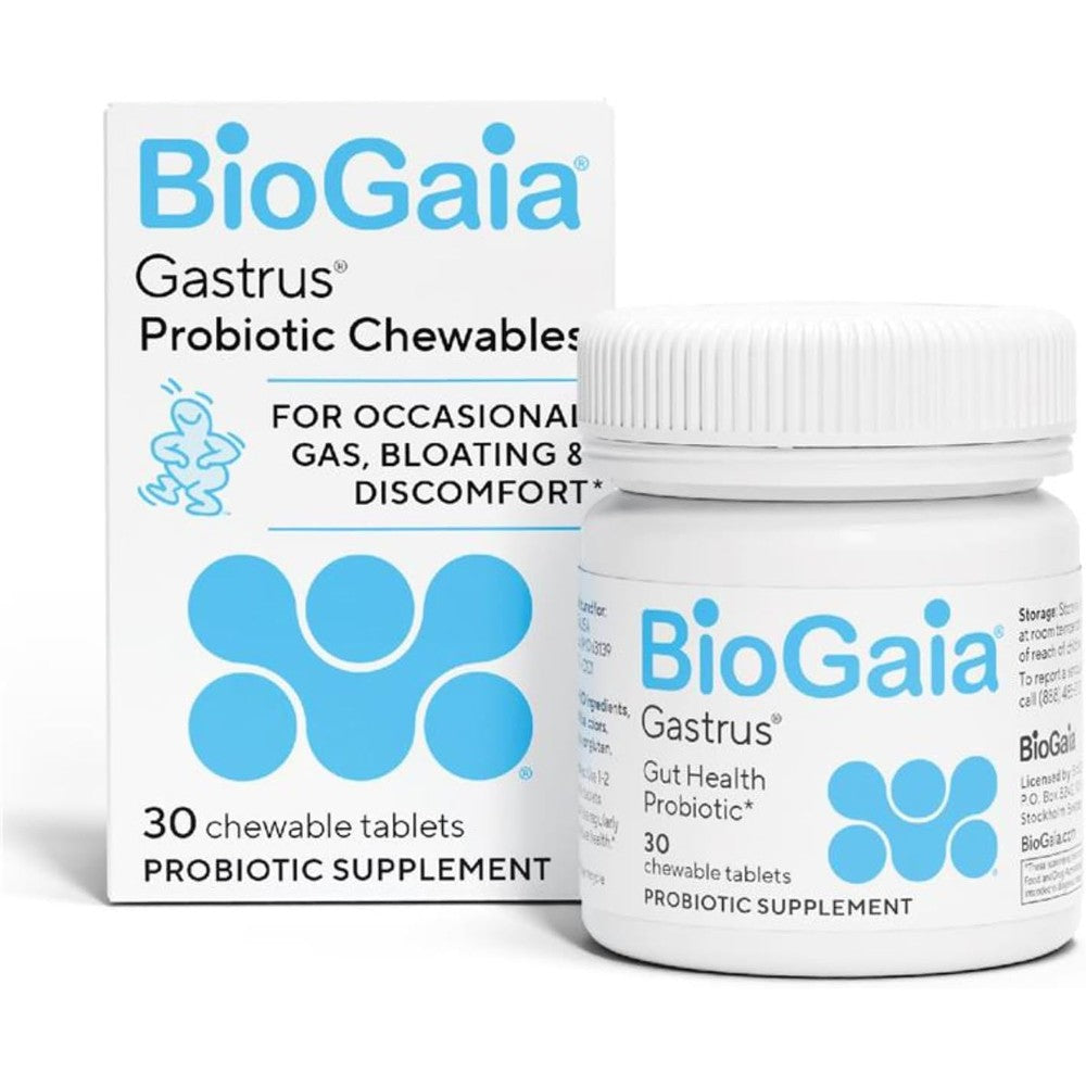 BioGaia Gastrus probiotic supplement front view bottle