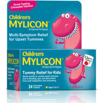 MYLICON Children's Tummy Relief 24 chewable tablets front packaging for kids gas relief