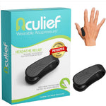 Aculief wearable acupressure hand clip front view for headache relief