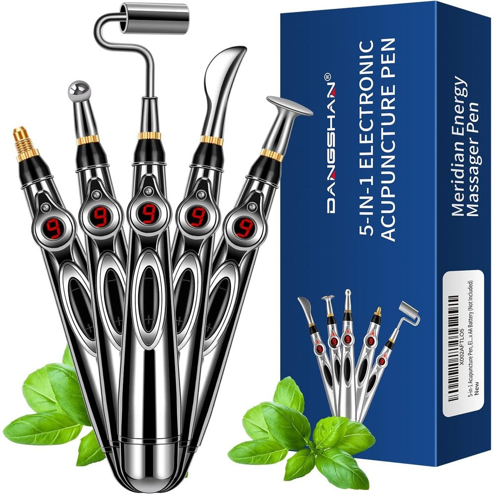 DANGSHAN 5-in-1 Acupuncture Pen, Electronic Acupuncture Pen, Pain Relief Therapy, Meridian Energy Pulse Massage Pen, Powerful Meridian Energy Pen Relief Pain Tools