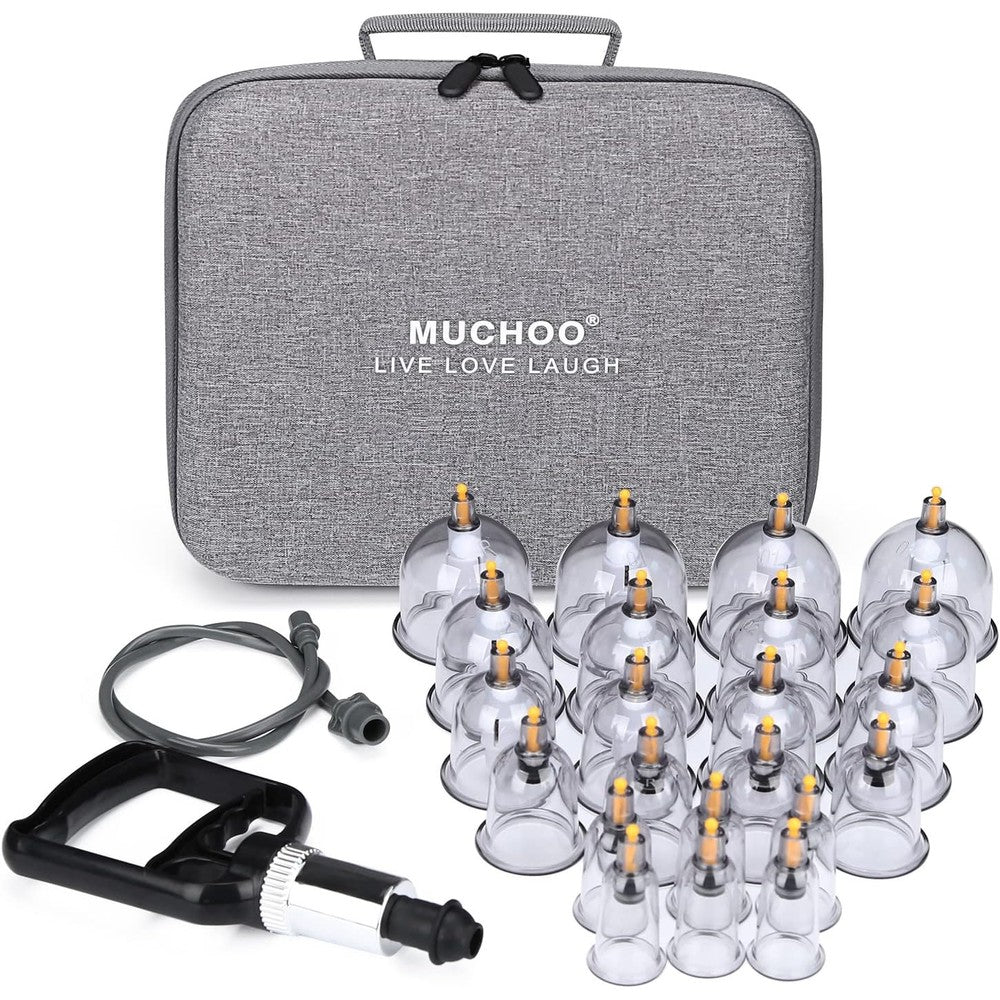Cupping Set Professional Chinese Acupoint Cupping Therapy Sets Portable, Suction Hijama Cupping Set with Vacuum Magnetic Pump Cellulite Cupping Massage Kit 22-Cup Travel Case