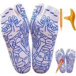 Generic Reflexology Socks with massage tools front view showing foot map.