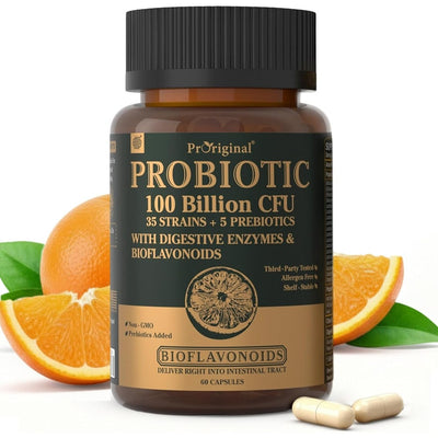 proriginal 100 billion cfu probiotics 60 capsules bottle