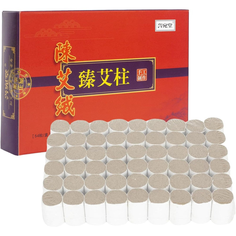 Barelove 54 Rolls Pure Moxa Stick Wormwood Handmade Moxibustion Sticks Mugwort Blunt Rollers Accessories for Neck Waist Knee Back Acupoint Care, Ai Jiu 艾条 艾灸条 三伏天