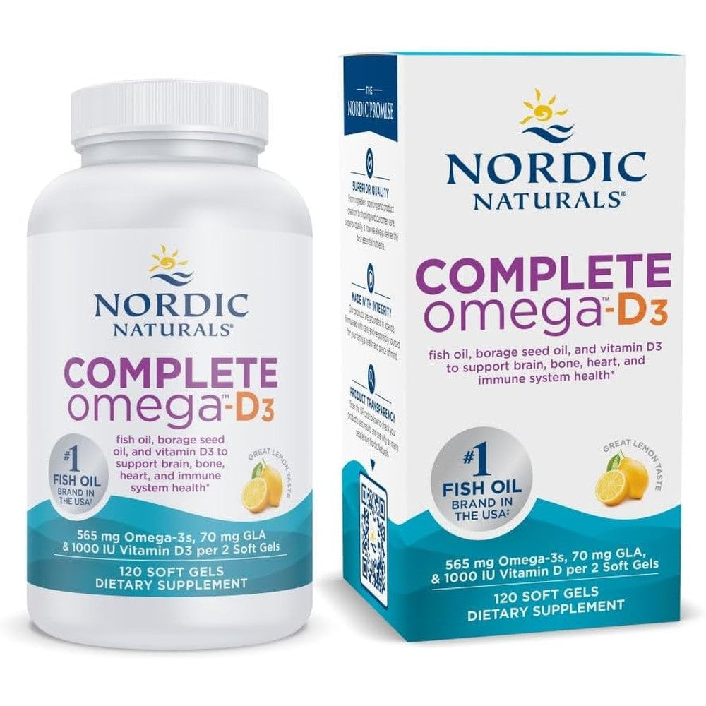 Nordic Naturals Complete Omega-D3 120 soft gels front view