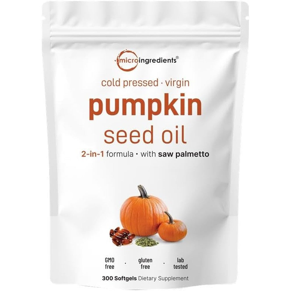 Micro Ingredients Pumpkin Seed Oil 300 Softgels front view