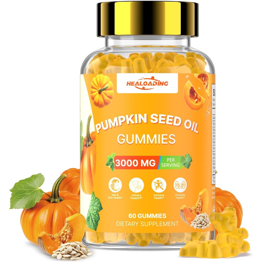 Healoading Pumpkin Seed Oil Gummies bottle front view