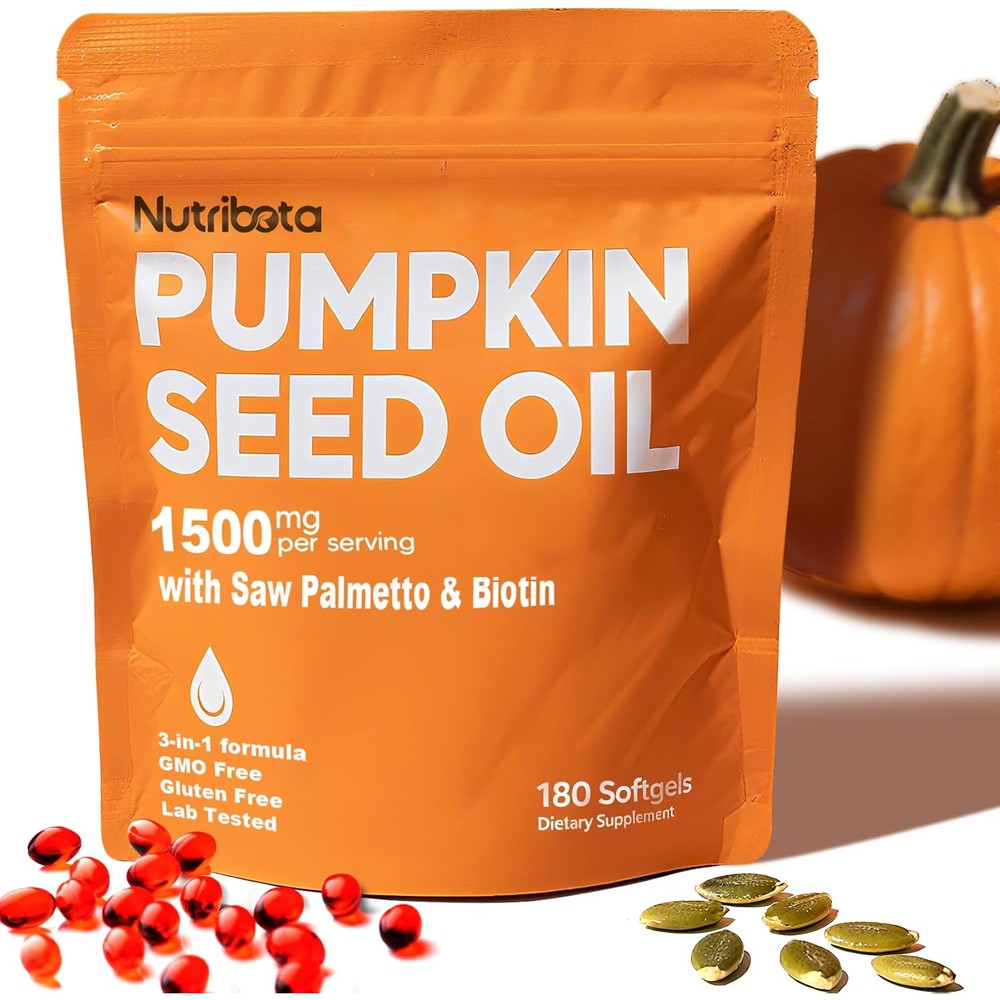 Nutribota Premium Pumpkin Seed Oil softgels bottle front view