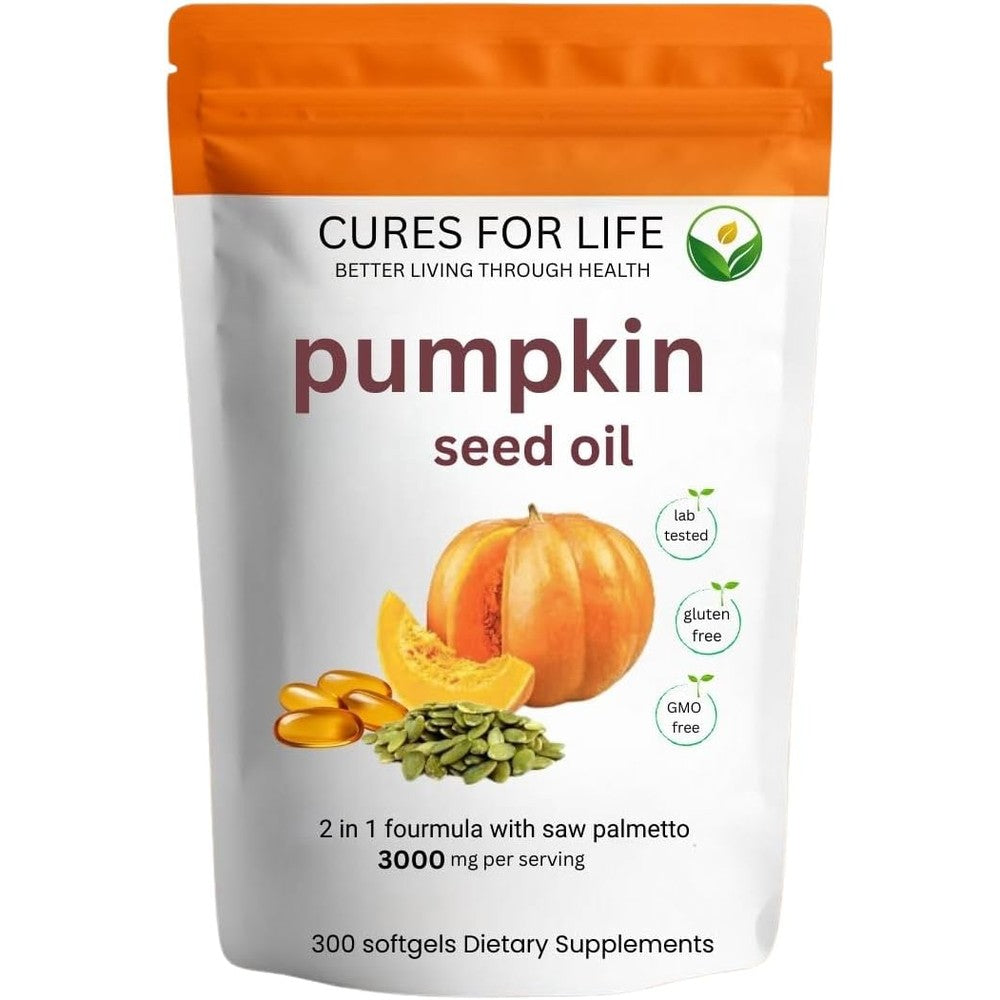 Cures For Life Pumpkin Seed Oil Saw Palmetto front view