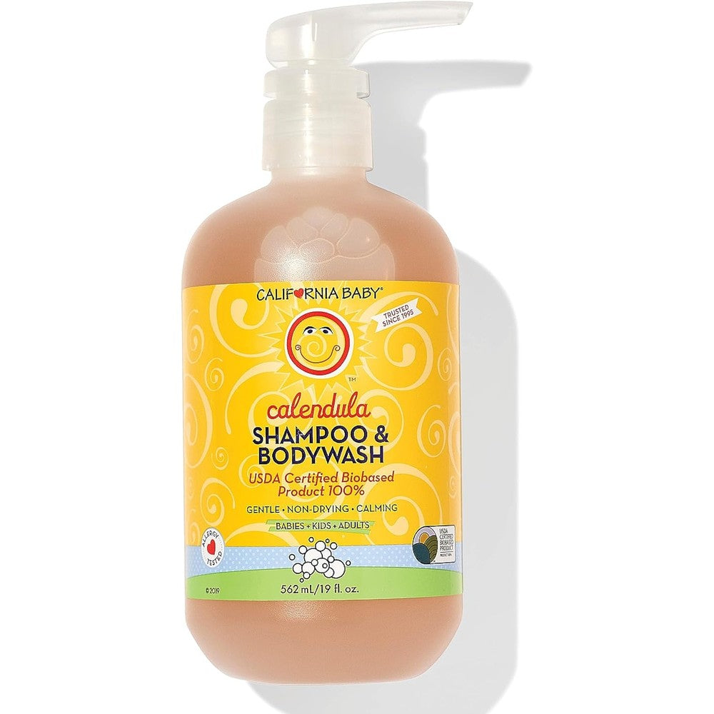 California Baby Calendula Shampoo and Body Wash front view plant based cleanser