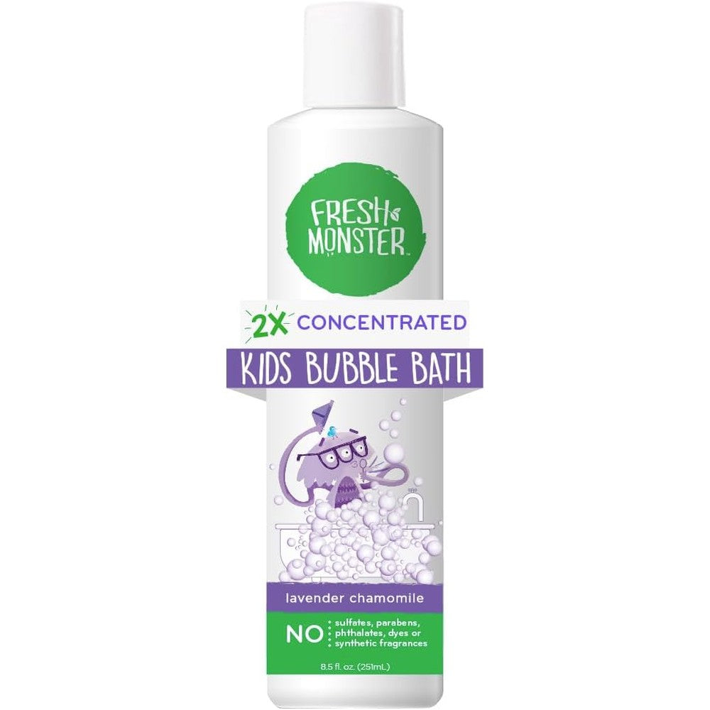 Fresh Monster Kids Foaming Bubble Bath front view of 8.5 fluid ounce bottle