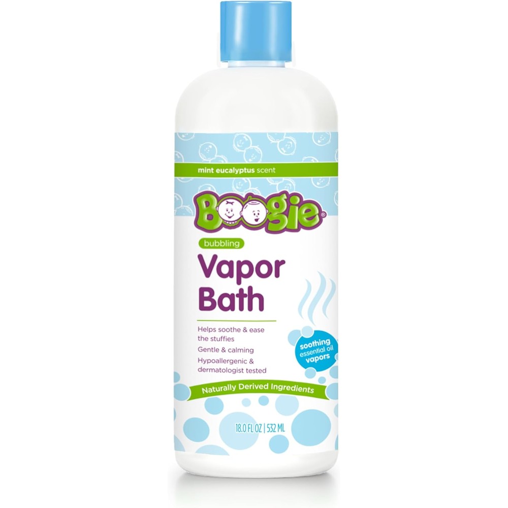Boogie Kids Botanical Bubble Bath front view for congestion relief.