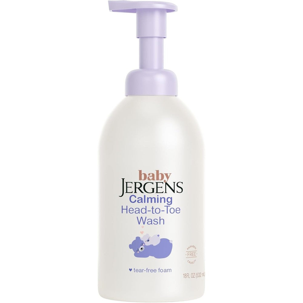 Jergens Baby Calming Head to Toe Foaming Wash front view imported baby shampoo