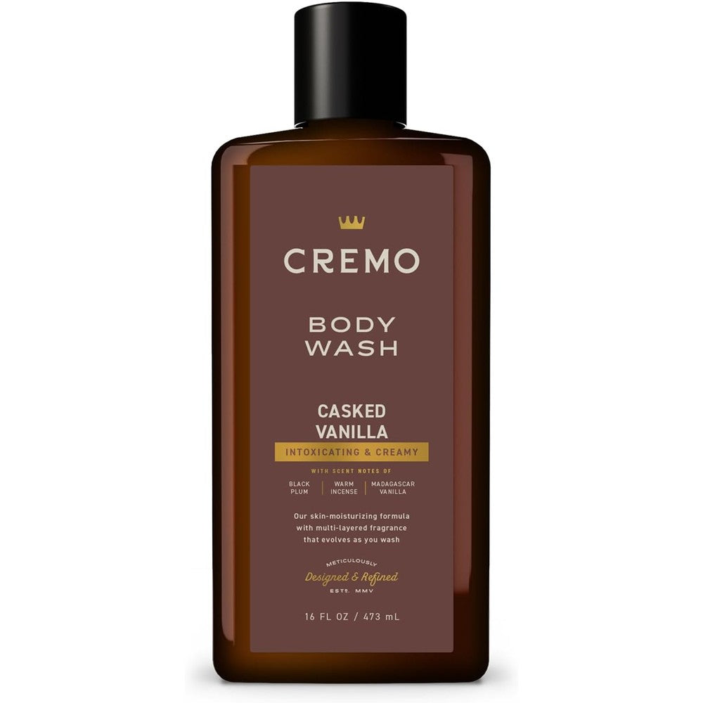 Cremo Casked Vanilla Body Wash for Men 16 Fluid Ounce front view