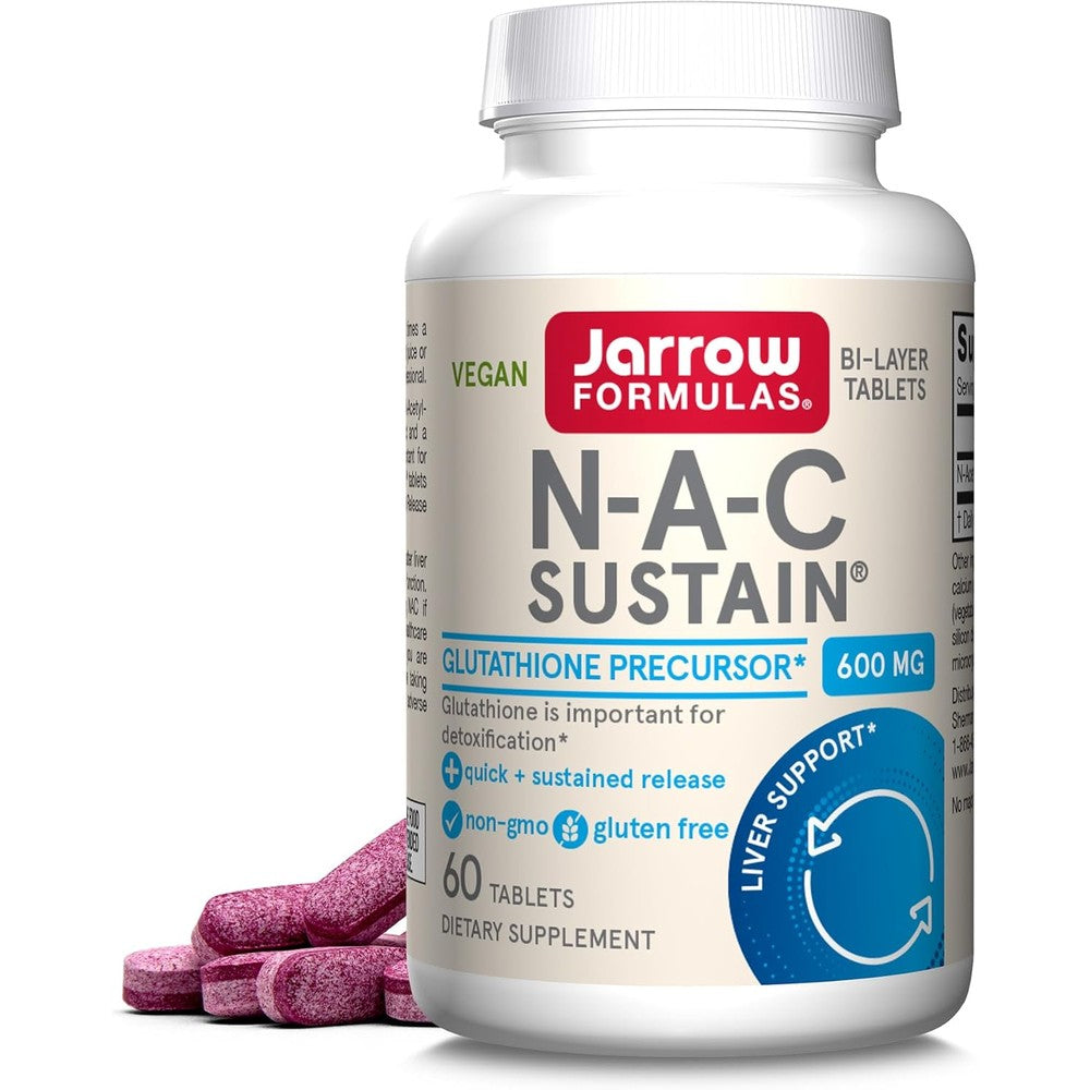 Jarrow Formulas NAC Sustain 600mg front bottle view