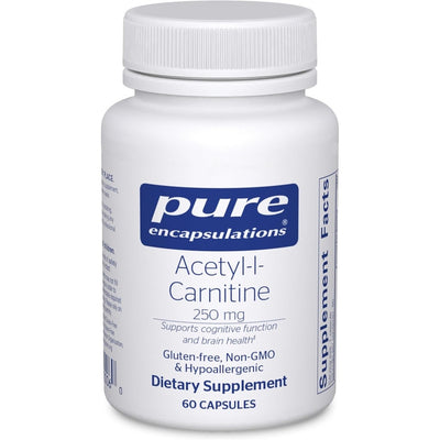 Pure Encapsulations Acetyl-L-Carnitine 250 mg - Memory & Brain Supplement - Brain Support & Focus* - Gluten Free & Non-GMO - 60 Capsules