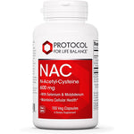 Protocol For Life Balance NAC 600 mg bottle front view for glutathione support.