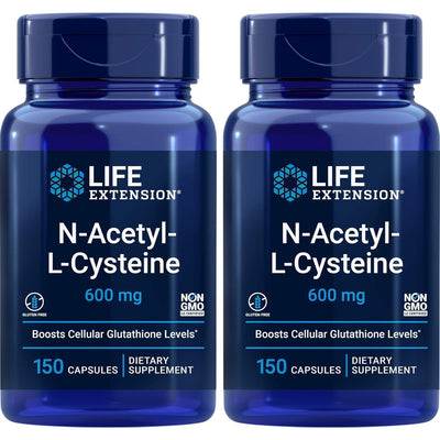 Life Extension N-Acetyl-L-Cysteine (NAC) 600mg, 150 Capsules (Pack of 2)