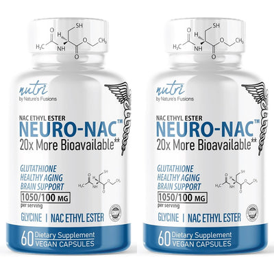 Neuro NAC Supplement N-Acetyl Cysteine Ethyl Ester (Pack of 2) - 20x More Bioavailable Than NAC 600 mg - Boost Glutathione 20x - 30x More - N Acetyl Cysteine Ethyl Ester - NACET (120 Capsules) - Nutri