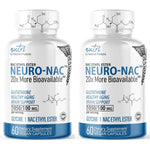 Nature's Fusions Neuro NAC supplement front view showing twin pack bottles for cellular health.