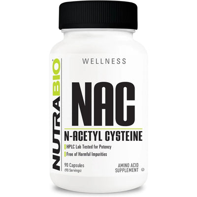NutraBio N-Acetyl Cysteine Supplement (NAC) - 90 Capsules, 600mg Each - Powerful Anti-Oxidant - Immune Support - Boost Glutathione