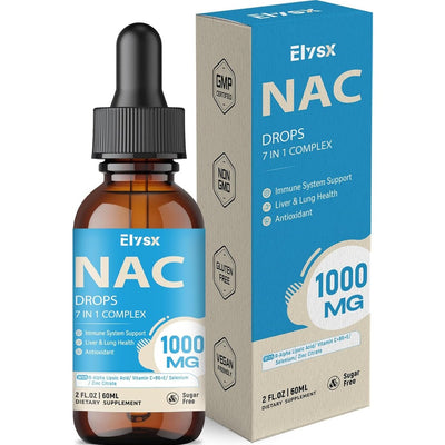 Liquid NAC Drops 1000MG, NAC Supplement N-Acetyl Cysteine with Alpha Lipoic Acid for Adults & Kids, Immune System & Antioxidant Support, Liver & Lung Health, Natural Lemon Flavor, Sugar Free, 2FL OZ