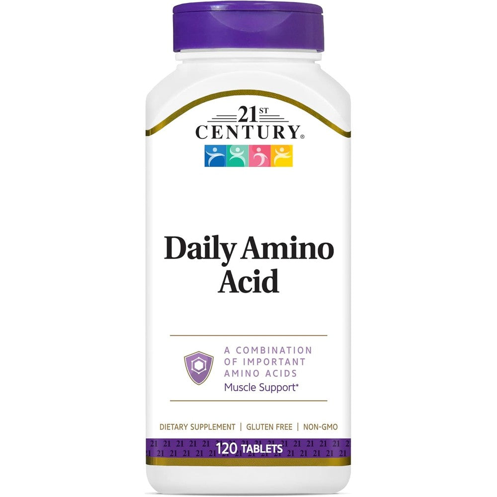 21st Century Daily Amino Acid 120 Tablets front view for muscle support