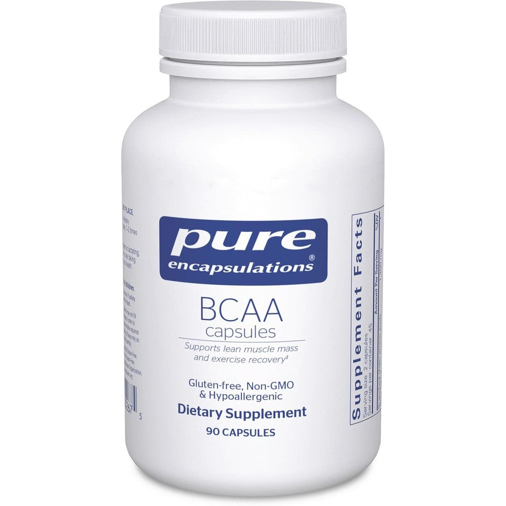 Pure Encapsulations BCAA Capsules front bottle view for muscle recovery