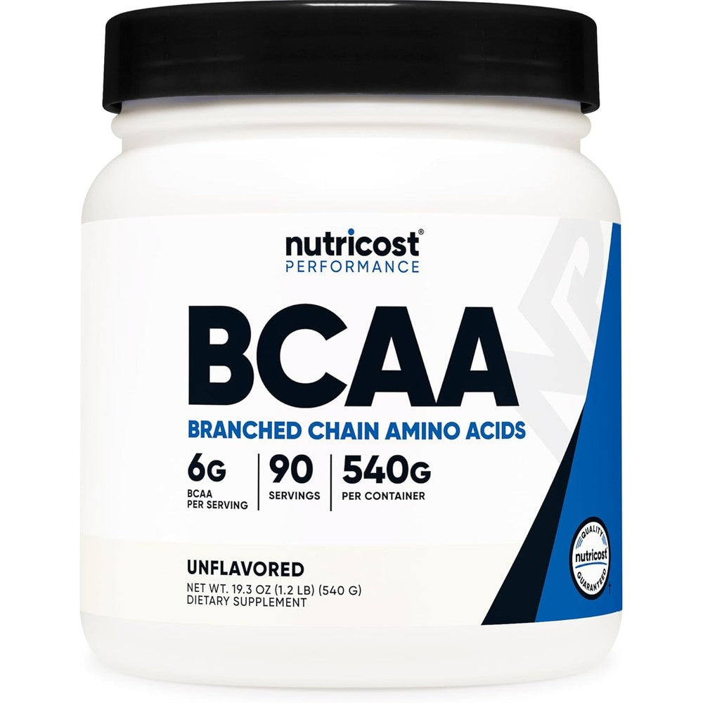 Nutricost BCAA Powder 90 servings front view showing 2:1:1 ratio label