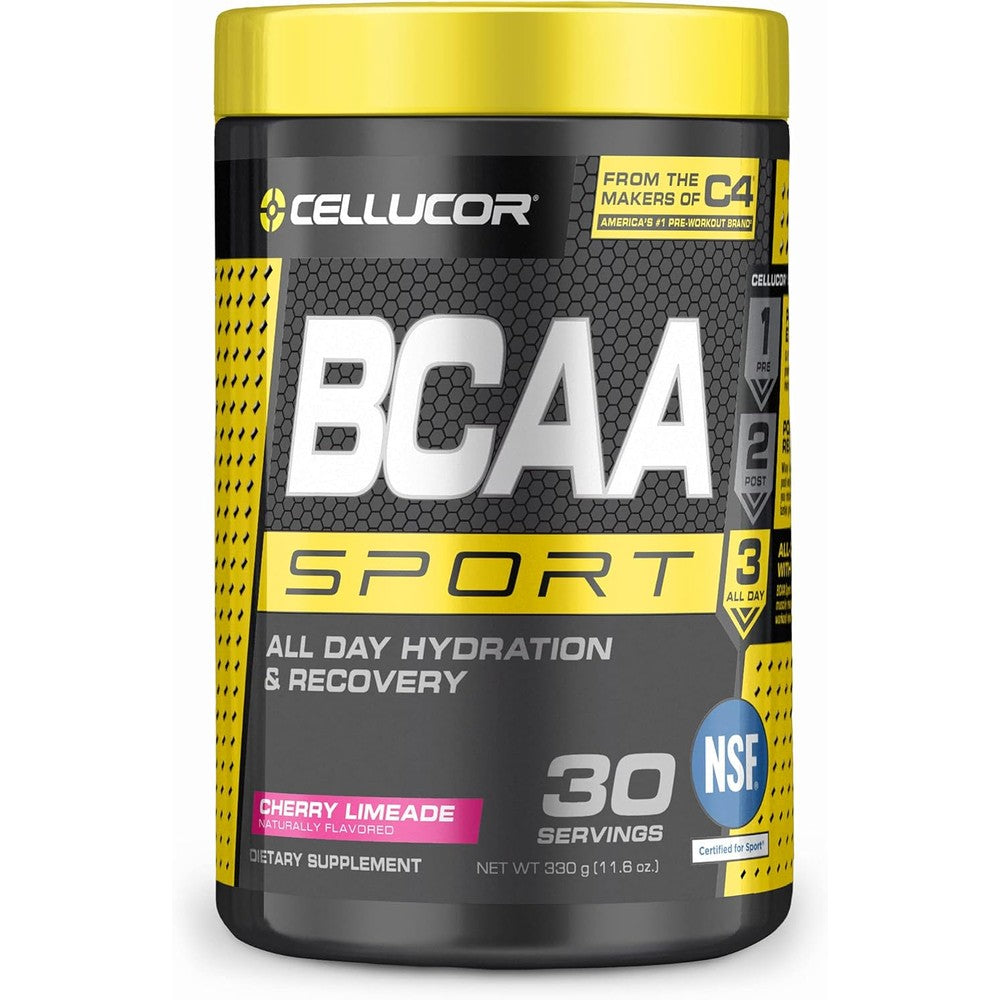 Cellucor BCAA Sport Cherry Limeade tub front view for muscle recovery