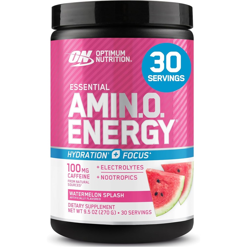 Optimum Nutrition Amino Energy Watermelon front view pre-workout supplement