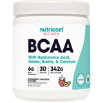 Nutricost BCAA for Women Strawberry Lemonade front of tub