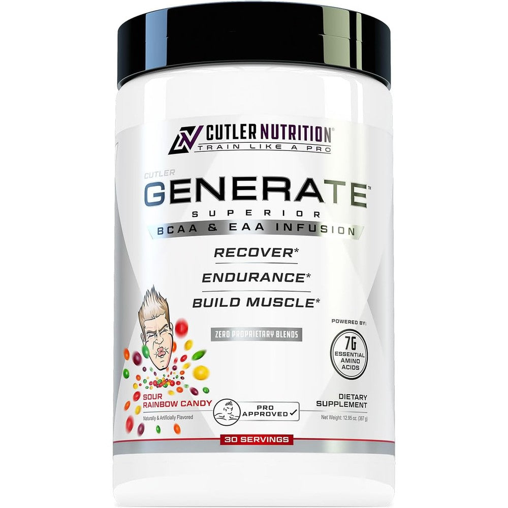 Cutler Nutrition Generate EAA and BCAA Powder front view muscle recovery supplement